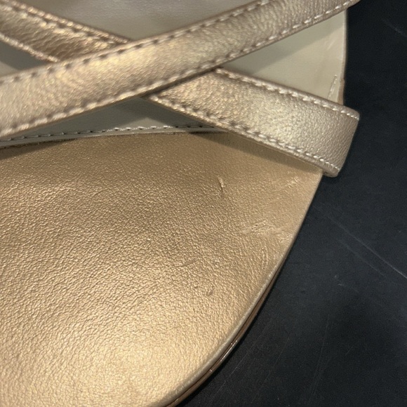 White House Black Market metallic gold heels and Sequined Clutch - Picture 12 of 13